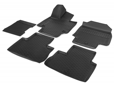 Коврики в салон Rival полиуретан, с крепежом, с перемычкой, 5 шт для Toyota RAV 4 2019