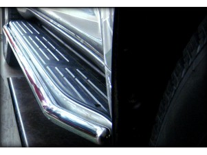 Пороги (обвод штатного порога, в торец порога) d-43  для Toyota Land Cruiser Prado 150 BLACK ONYX 2020 – н.в. LCPR20_2.1BO