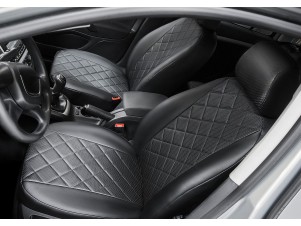 Чехлы Rival экокожа черные Ромб на спинку 40/60 для Hyundai Creta № SC.2302.2